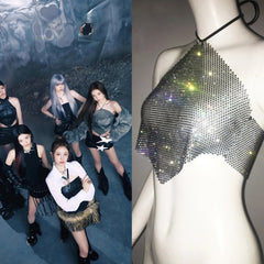 Chiquita Rhinestones Halter Crop Top