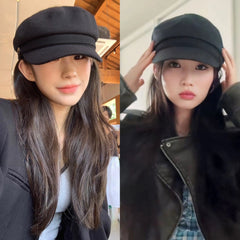 Asa Black Casual Beret Hat