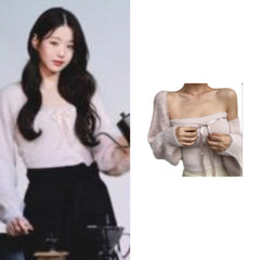 Wonyoung Knitted Tube Top And Cardigan