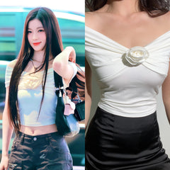 Asa Ruched Flower Top