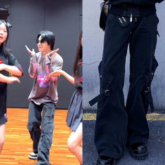 Jimin Noir Adjustable Cargo Pants