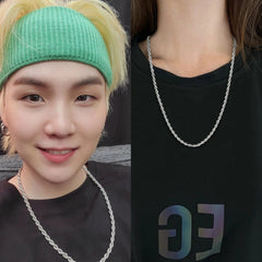 Silver Twist Chain Necklace | Suga – BTS