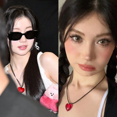 Asa Red Big Heart Pendant Necklace