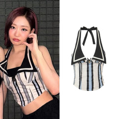 Julie Striped Halter Top