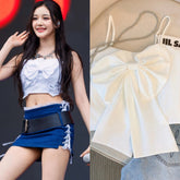 Pharita Bow Accent Cropped Top