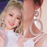 Yuna Gold Diamond Embezzled Hoop Earrings