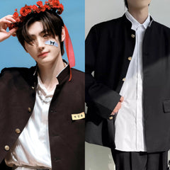 Sunghoon Noir Mandarin Blazer Jacket