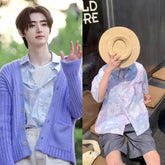 Sunghoon Lilac Floral Summer Shirt
