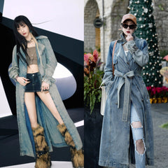 Ruka Denim Trench Coat