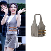 Chiquita Brown Halter Vest Top