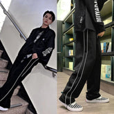 Jay Noir White-Trimmed Pants