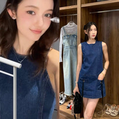 Blue Denim Double Pocket Dress | Danielle – NewJeans