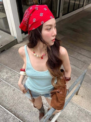 Ahyeon Red Cashew Print Bandana