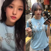 Haerin Sky Glitter Graphic Tee