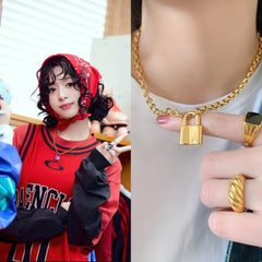 Ahyeon Gold Padlock Necklace