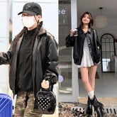 Asa Black Oversized Faux Leather Jacket