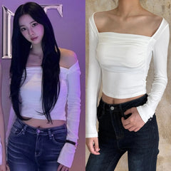 Karina White Ruched Top