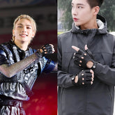 Hyunjin Knuckle Holes Half Gloves