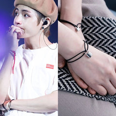 Taehyung Silver Padlock Adjustable Bracelet