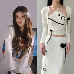 Danielle Ivory Flower Embroidered Cardigan