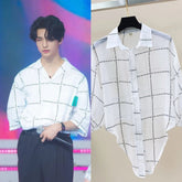 Hyunjin Grid Text Shirt