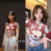 Hanni Red Strawberry Cake Tee