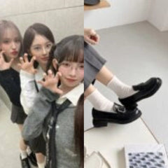 Liz Buckle Faux Leather Loafers