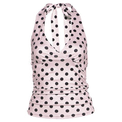 Asa Pink Polka Dot Halter Top