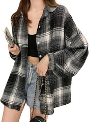 Ahyeon Oversized Plaid Shirt