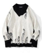 Bangchan Distressed V-Neck Sweater