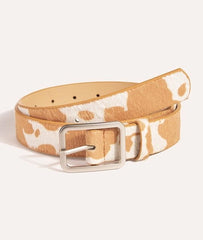 Lia Beige Cow Pattern Belt