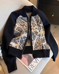 Black And White Abstract Pattern Jacket | Haerin – NewJeans