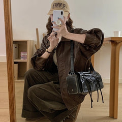 Minju Black Faux Leather Bag