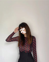 Karina Red Moon Fitted Top