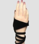 Yeji Black Half-Palm Strap Gloves