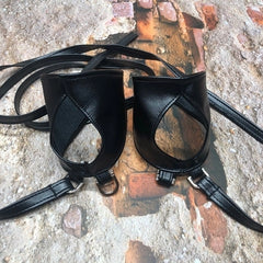 Yeji Black Half-Palm Strap Gloves