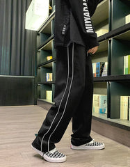 Jay Noir White-Trimmed Pants