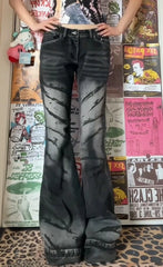 Rami Slash-Washed Flare Jeans