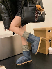 Giselle Denim Fleece Boots