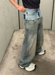 Blue Double Waist Spliced Jeans | J-Hope – BTS