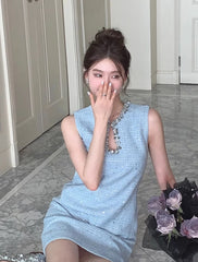 Rora Hollow Chest Tweed Dress