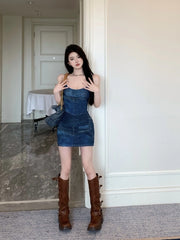 Hyein Indigo Patchwork Denim Dress