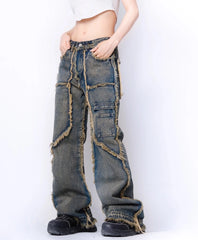 Jay Indigo Tassel-Lined Jeans