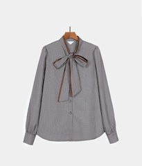 Brown Plaid Bow-Tie Blouse | Jisoo – BlackPink