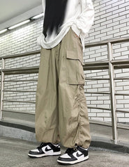 Jungwon Mocha Ruched Cargo Pants