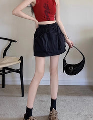 Danielle Noir Big-Pocket Mini Skirt