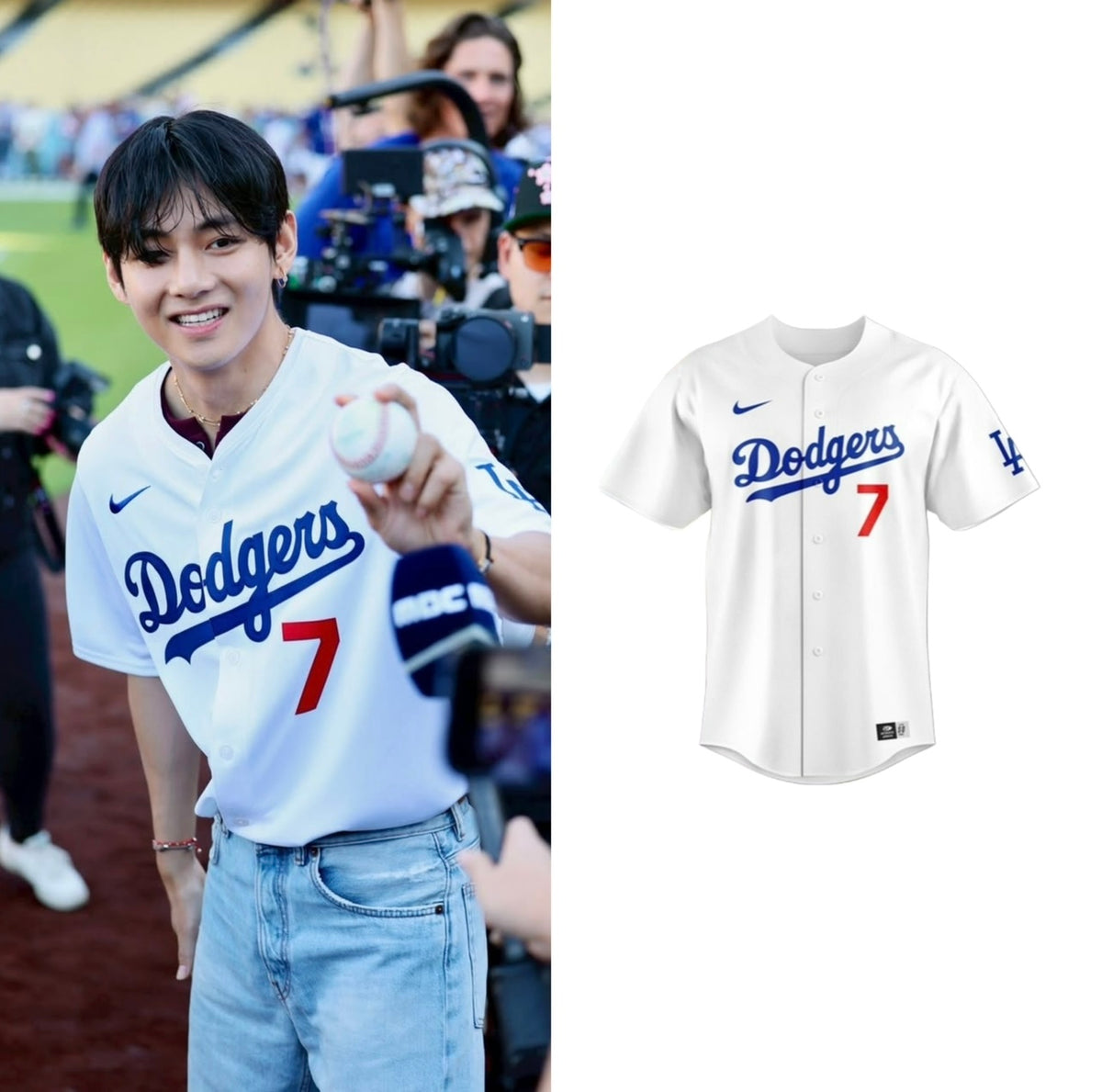 BTS V First Pitch Dodgers Jersey