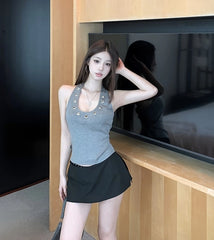 Kyujin Eyelet Halter Top