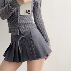 Ruka Pleated Tie-Waist Skort