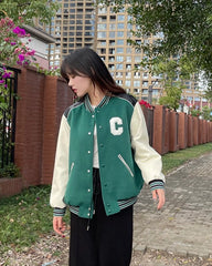 Hueningkai Leather Baseball Jacket